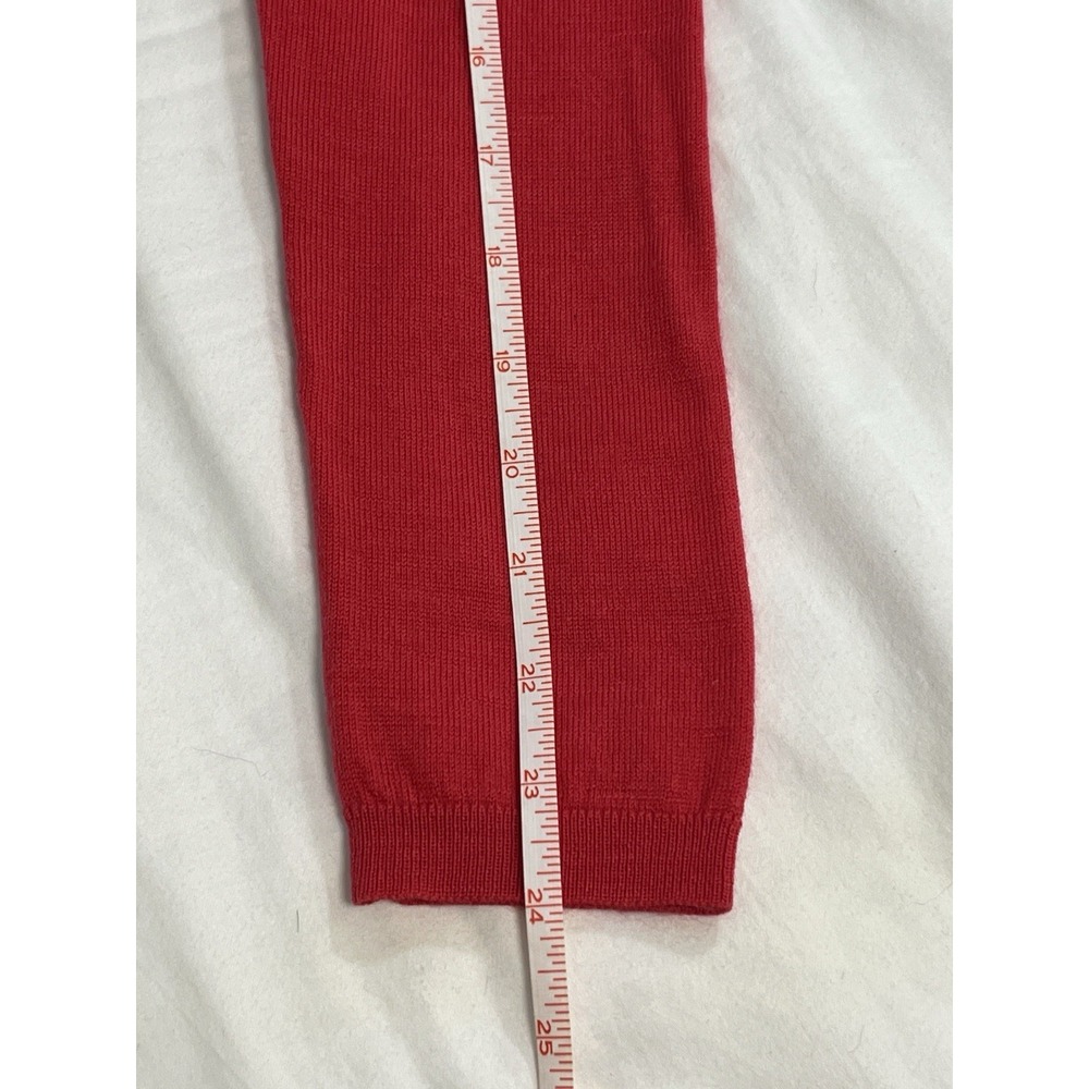 Paul Costelloe 100% Merino Wool Red Crewneck Sweater M Quiet Luxury Fine Knit - Picture 9 of 10